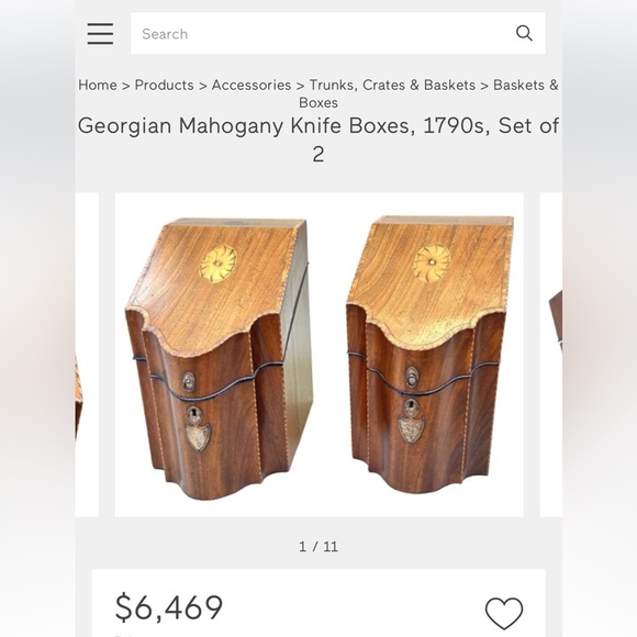 Mahogany Wood Knife Box - Picture 4 of 11